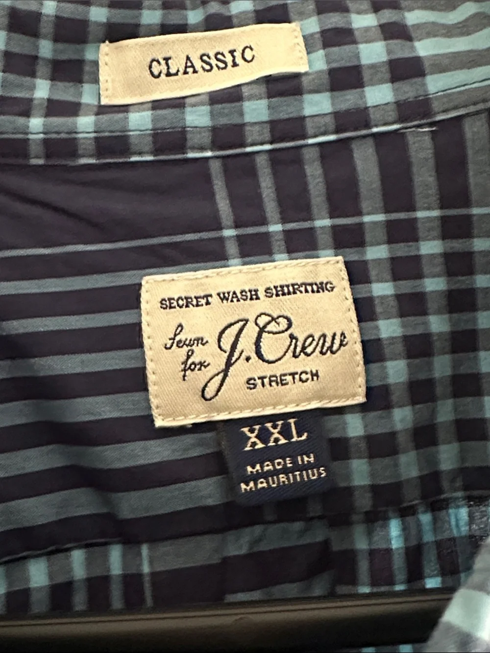 J. Crew Blue Plaid Button-Down Shirt classic stretch